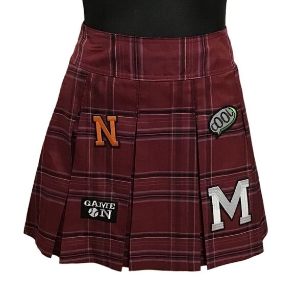 No Boundaries Red Plaid Pleated Micro Mini Skirt Size New X-Small - Picture 1 of 13